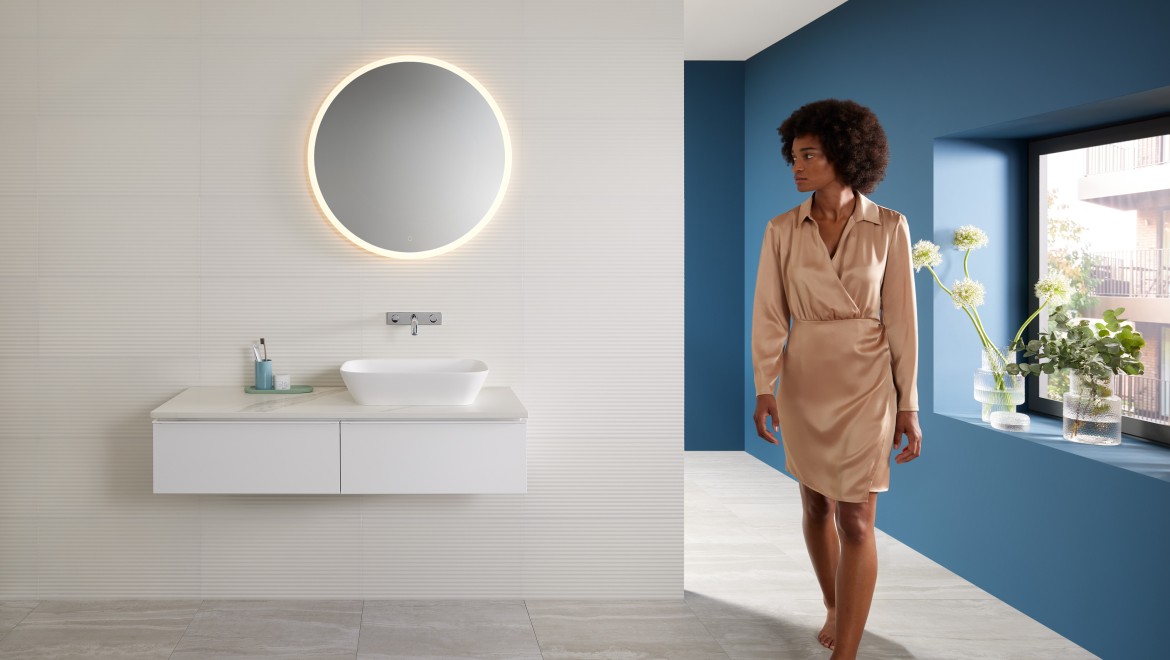 Mix & Match: Lavabo à poser Geberit ONE avec meuble sous lavabo iCon