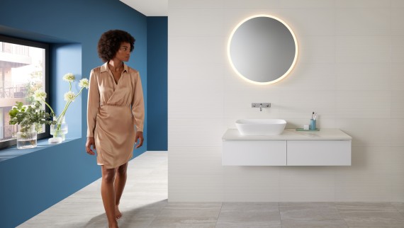 Mix & Match : Vasque à poser Geberit ONE avec meuble sous lavabo iCon