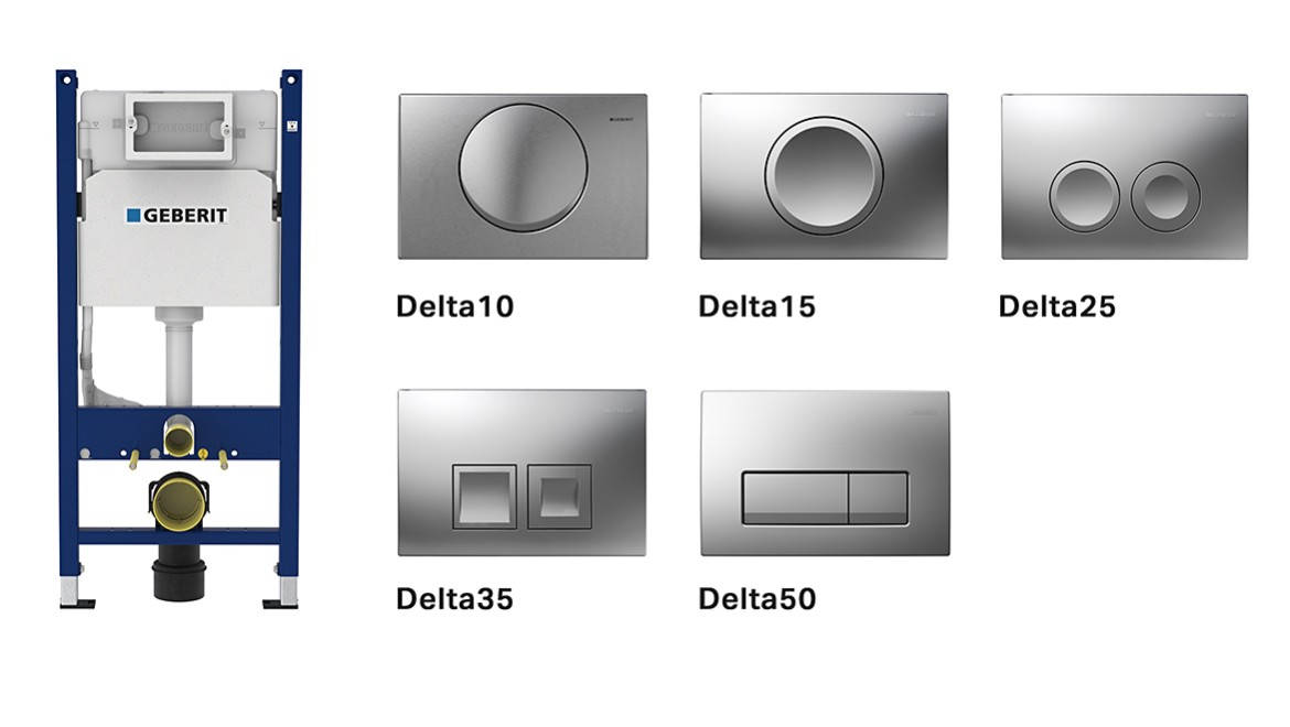 Geberit Delta Spülkasten und Drückerplatten