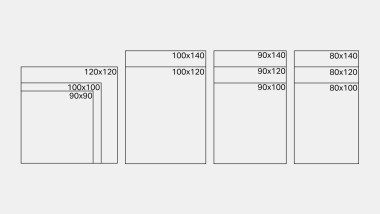 Verfügbare Dimensionen der Geberit Duschfläche Setaplano (in cm)