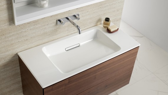 Meuble de lavabo Geberit ONE en noyer