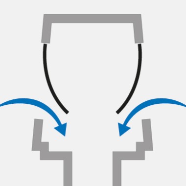 En cas de sous-pression, p. ex. lors de l’utilisation d’un WC, les membranes s’ouvrent et de l’air peut entrer dans le système