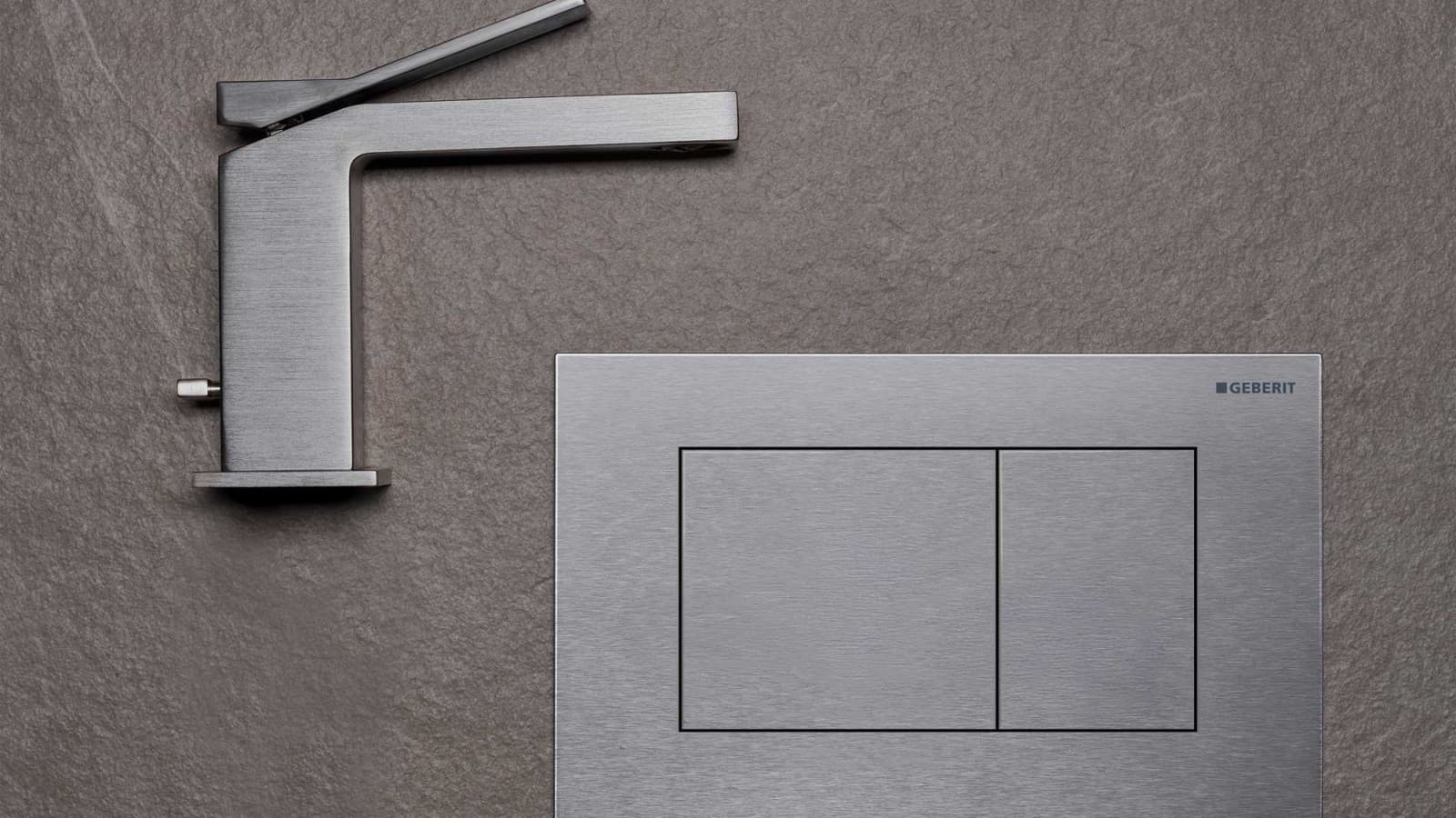 Geberit Sigma40 überzeugt mit einer klaren, geradlinigen Formensprache und passt optimal zu eckigen Armaturen Geberit Sigma40 überzeugt mit einer klaren, geradlinigen Formensprache und passt optimal zu eckigen Armaturen