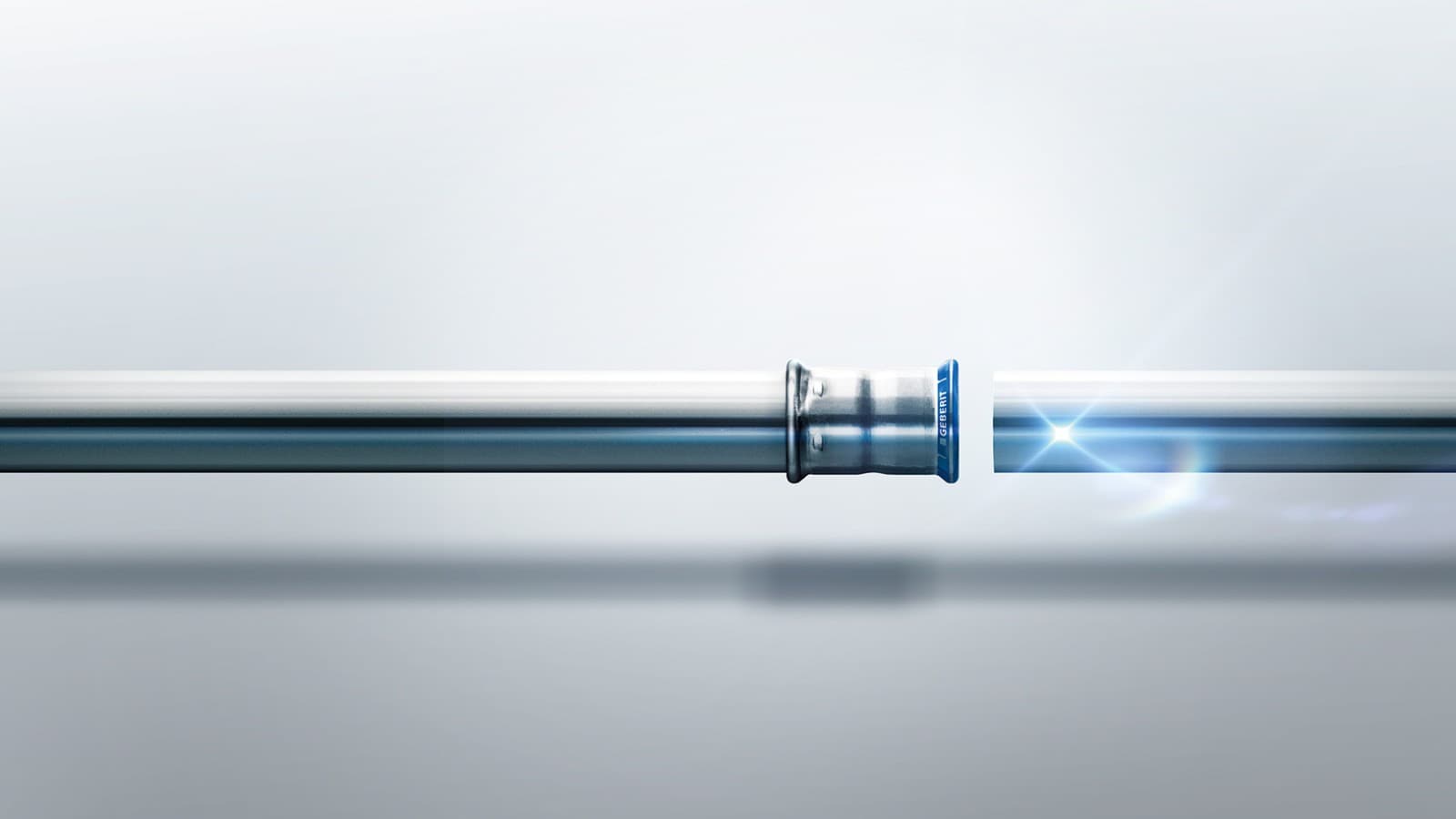 Raccord Geberit Mapress Acier Inoxydable avec indicateur de sertissage bleu Raccord Geberit Mapress Acier Inoxydable avec indicateur de sertissage bleu