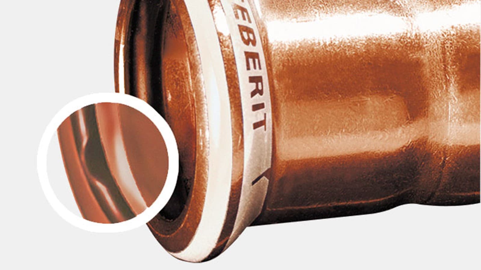 Raccord Geberit Mapress Cuivre avec indicateur de sertissage blanc et joint torique noir Raccord Geberit Mapress Cuivre avec indicateur de sertissage blanc et joint torique noir